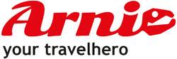 Logo von Arnie mit Schriftzug your travelhero